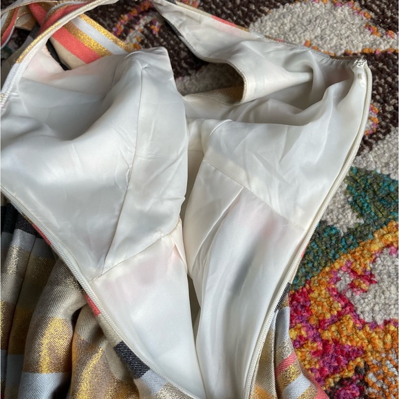 J. CREW Metallic Striped Dress Sz 0 - Picture 9 of 9